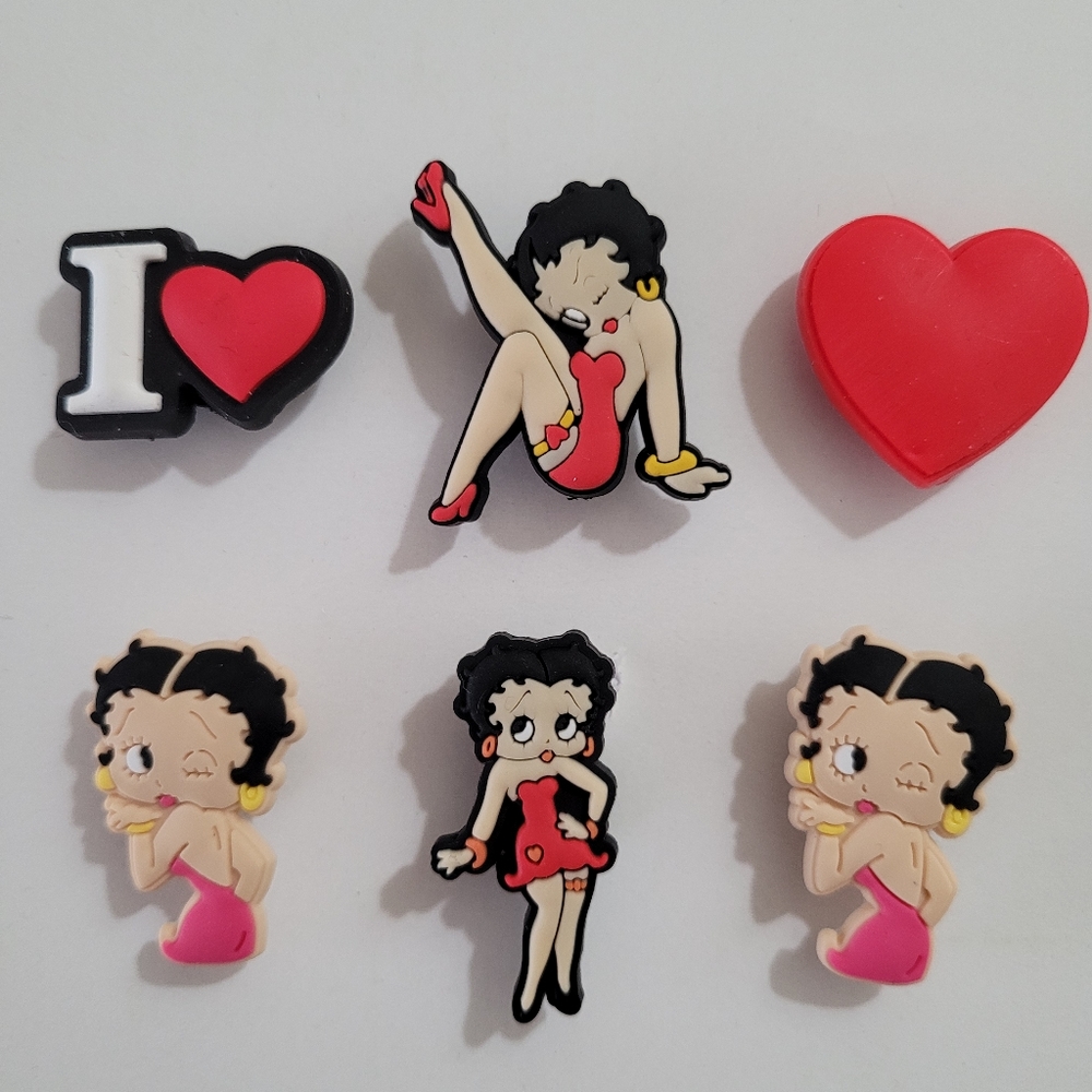 6 pcs. Bettyboop shoe charms